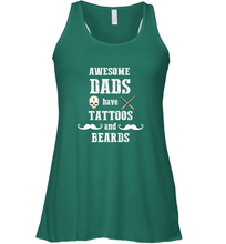 Load image into Gallery viewer, Awesome dads have tattoo and beards Happy Father's day Women's Racerback Tank
