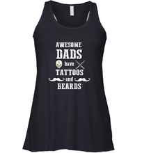 Load image into Gallery viewer, Awesome dads have tattoo and beards Happy Father's day Women's Racerback Tank
