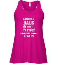 Load image into Gallery viewer, Awesome dads have tattoo and beards Happy Father's day Women's Racerback Tank
