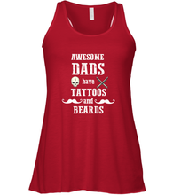 Load image into Gallery viewer, Awesome dads have tattoo and beards Happy Father's day Women's Racerback Tank
