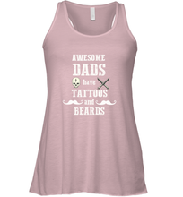 Load image into Gallery viewer, Awesome dads have tattoo and beards Happy Father's day Women's Racerback Tank
