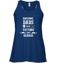 Load image into Gallery viewer, Awesome dads have tattoo and beards Happy Father's day Women's Racerback Tank
