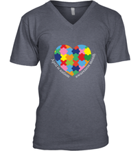 Load image into Gallery viewer, April is autism awareness month T shirt Men's V-Neck
