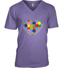 Load image into Gallery viewer, April is autism awareness month T shirt Men's V-Neck
