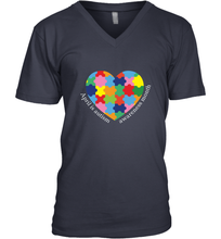 Load image into Gallery viewer, April is autism awareness month T shirt Men's V-Neck
