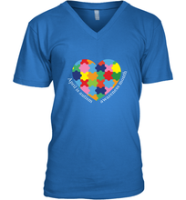 Load image into Gallery viewer, April is autism awareness month T shirt Men's V-Neck
