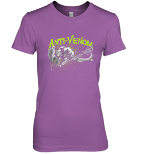 Marvel Anti Venom Green Splatter Web Swing Action Shot Women's Premium T-Shirt