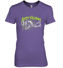 Load image into Gallery viewer, Marvel Anti Venom Green Splatter Web Swing Action Shot Women&#39;s Premium T-Shirt
