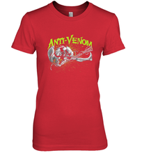 Load image into Gallery viewer, Marvel Anti Venom Green Splatter Web Swing Action Shot Women&#39;s Premium T-Shirt
