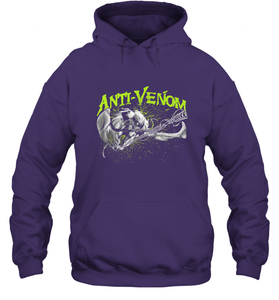 Marvel Anti Venom Green Splatter Web Swing Action Shot Hooded Sweatshirt