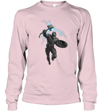 Load image into Gallery viewer, Marvel Avengers Endgame Captain America Assemble Lightning Long Sleeve T-Shirt
