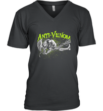 Load image into Gallery viewer, Marvel Anti Venom Green Splatter Web Swing Action Shot Men's V-Neck
