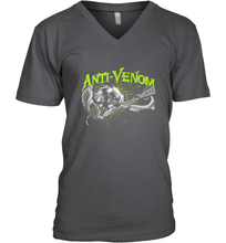 Load image into Gallery viewer, Marvel Anti Venom Green Splatter Web Swing Action Shot Men's V-Neck
