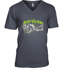 Load image into Gallery viewer, Marvel Anti Venom Green Splatter Web Swing Action Shot Men's V-Neck
