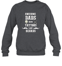 Load image into Gallery viewer, Awesome dads have tattoo and beards Happy Father's day Crewneck Sweatshirt
