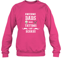 Load image into Gallery viewer, Awesome dads have tattoo and beards Happy Father's day Crewneck Sweatshirt
