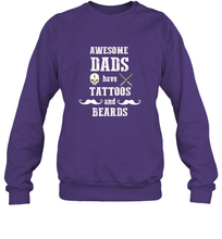 Load image into Gallery viewer, Awesome dads have tattoo and beards Happy Father's day Crewneck Sweatshirt
