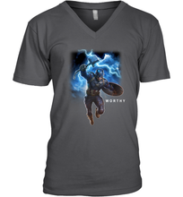 Load image into Gallery viewer, Marvel Avengers Endgame Captain America Worthy Action Pose Men's V-Neck
