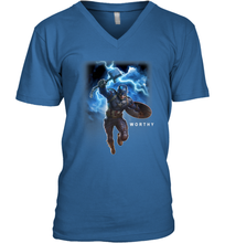 Load image into Gallery viewer, Marvel Avengers Endgame Captain America Worthy Action Pose Men's V-Neck
