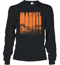 Load image into Gallery viewer, Marvel Avengers Halloween Logo Character Stencil Long Sleeve T-Shirt
