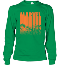 Load image into Gallery viewer, Marvel Avengers Halloween Logo Character Stencil Long Sleeve T-Shirt
