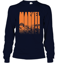 Load image into Gallery viewer, Marvel Avengers Halloween Logo Character Stencil Long Sleeve T-Shirt
