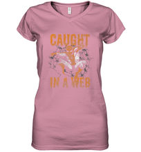 Load image into Gallery viewer, Marvel Spider Man Caught In A Web Halloween Women's V-Neck T-Shirt
