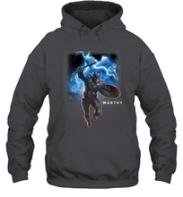 Load image into Gallery viewer, Marvel Avengers Endgame Captain America Worthy Action Pose Hooded Sweatshirt
