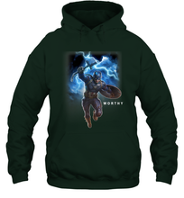 Load image into Gallery viewer, Marvel Avengers Endgame Captain America Worthy Action Pose Hooded Sweatshirt
