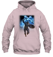 Load image into Gallery viewer, Marvel Avengers Endgame Captain America Worthy Action Pose Hooded Sweatshirt
