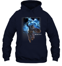 Load image into Gallery viewer, Marvel Avengers Endgame Captain America Worthy Action Pose Hooded Sweatshirt
