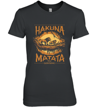 Load image into Gallery viewer, Disney The Lion King Live Action Hakuna Matata Sunset Poster Women's Premium T-Shirt
