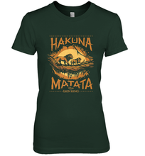Load image into Gallery viewer, Disney The Lion King Live Action Hakuna Matata Sunset Poster Women's Premium T-Shirt
