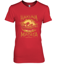 Load image into Gallery viewer, Disney The Lion King Live Action Hakuna Matata Sunset Poster Women's Premium T-Shirt
