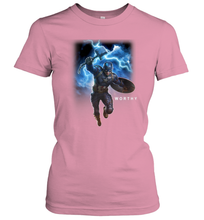 Load image into Gallery viewer, Marvel Avengers Endgame Captain America Worthy Action Pose Women's T-Shirt
