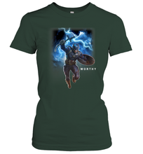 Load image into Gallery viewer, Marvel Avengers Endgame Captain America Worthy Action Pose Women's T-Shirt
