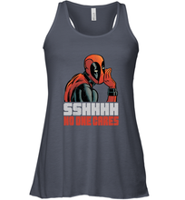 Load image into Gallery viewer, Marvel Deadpool SHHH No One Cares Whisper Women's Racerback Tank
