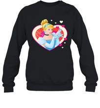 Load image into Gallery viewer, Disney Cinderella Valentine's Sparkle Hearts Crewneck Sweatshirt

