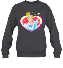 Load image into Gallery viewer, Disney Cinderella Valentine's Sparkle Hearts Crewneck Sweatshirt
