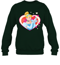 Load image into Gallery viewer, Disney Cinderella Valentine's Sparkle Hearts Crewneck Sweatshirt
