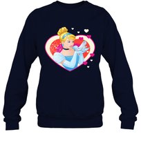 Load image into Gallery viewer, Disney Cinderella Valentine's Sparkle Hearts Crewneck Sweatshirt
