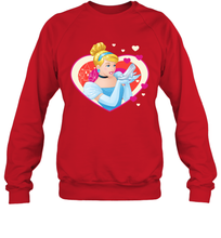 Load image into Gallery viewer, Disney Cinderella Valentine's Sparkle Hearts Crewneck Sweatshirt
