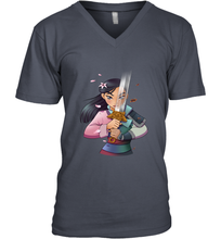 Load image into Gallery viewer, Disney Mulan Anime Half Girl Half Warrior Men's V-Neck
