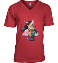 Load image into Gallery viewer, Disney Mulan Anime Half Girl Half Warrior Men's V-Neck
