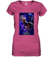 Load image into Gallery viewer, Marvel Black Panther Movie Wakanda Purple Poster Women's V-Neck T-Shirt
