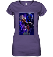 Load image into Gallery viewer, Marvel Black Panther Movie Wakanda Purple Poster Women's V-Neck T-Shirt
