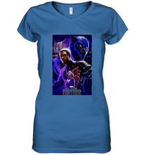 Load image into Gallery viewer, Marvel Black Panther Movie Wakanda Purple Poster Women's V-Neck T-Shirt
