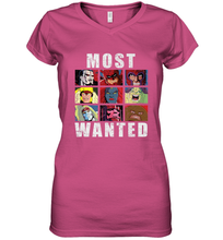 Load image into Gallery viewer, Marvel X Men Most Wanted Villains Retro Women's V-Neck T-Shirt
