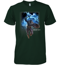 Load image into Gallery viewer, Marvel Avengers Endgame Captain America Worthy Action Pose Men's Premium T-Shirt
