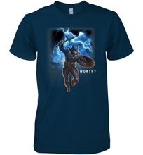 Load image into Gallery viewer, Marvel Avengers Endgame Captain America Worthy Action Pose Men's Premium T-Shirt
